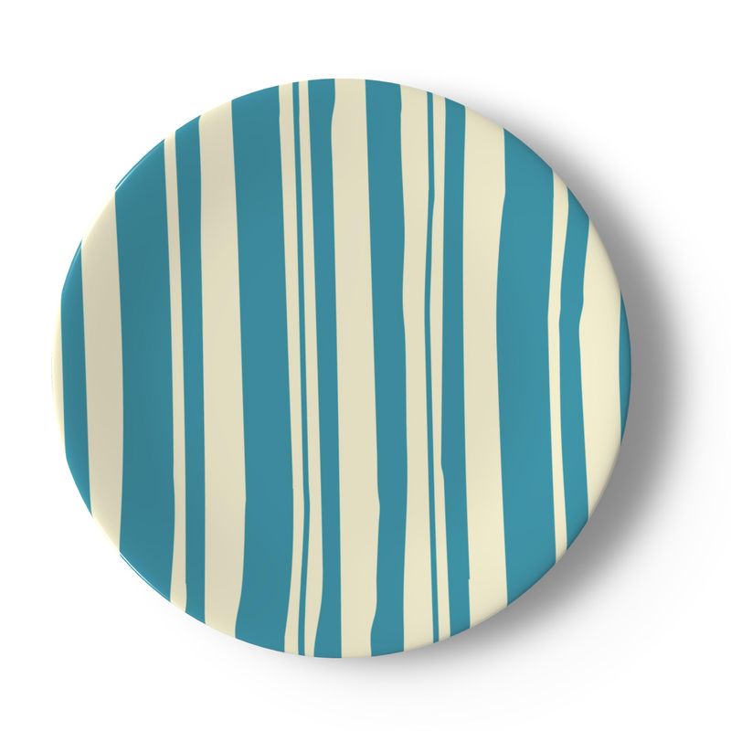 Blue Stripe Dinner Plates – Bold Modern Tableware