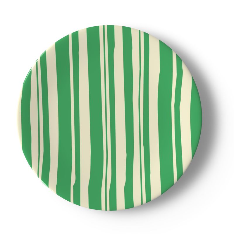 Green Stripe Dinner Plates – Fresh Colourful Tableware