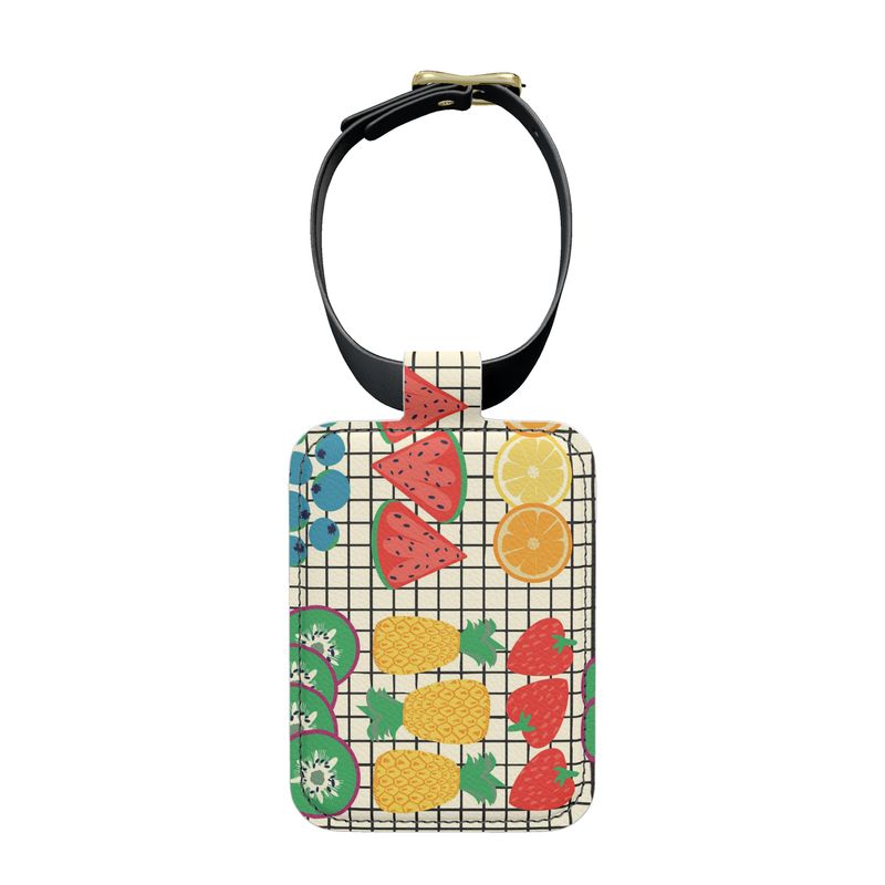 Fruity Loop Grid Luggage Tag – Bold Colourful Travel Accessory