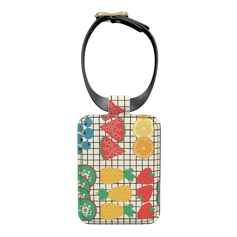 Fruity Loop Grid Luggage Tag – Bold Colourful Travel Accessory