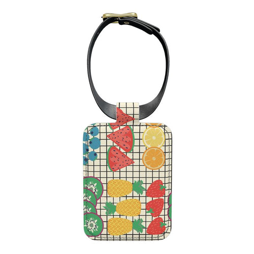 Fruity Loop Grid Luggage Tag – Bold Colourful Travel Accessory