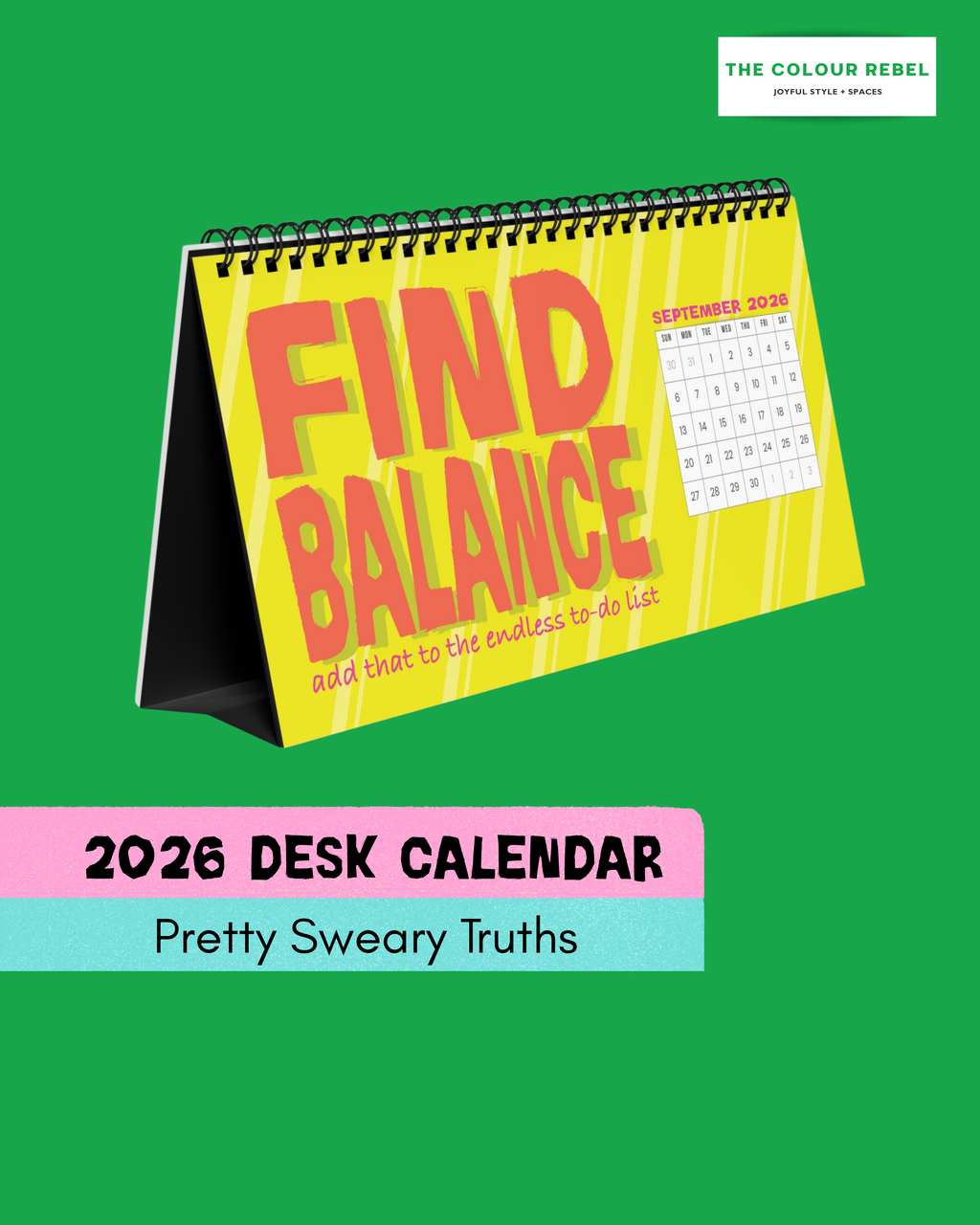 Positively Sarcastic Desk Calendar — Monthly Motivational & Funny Desk Planner