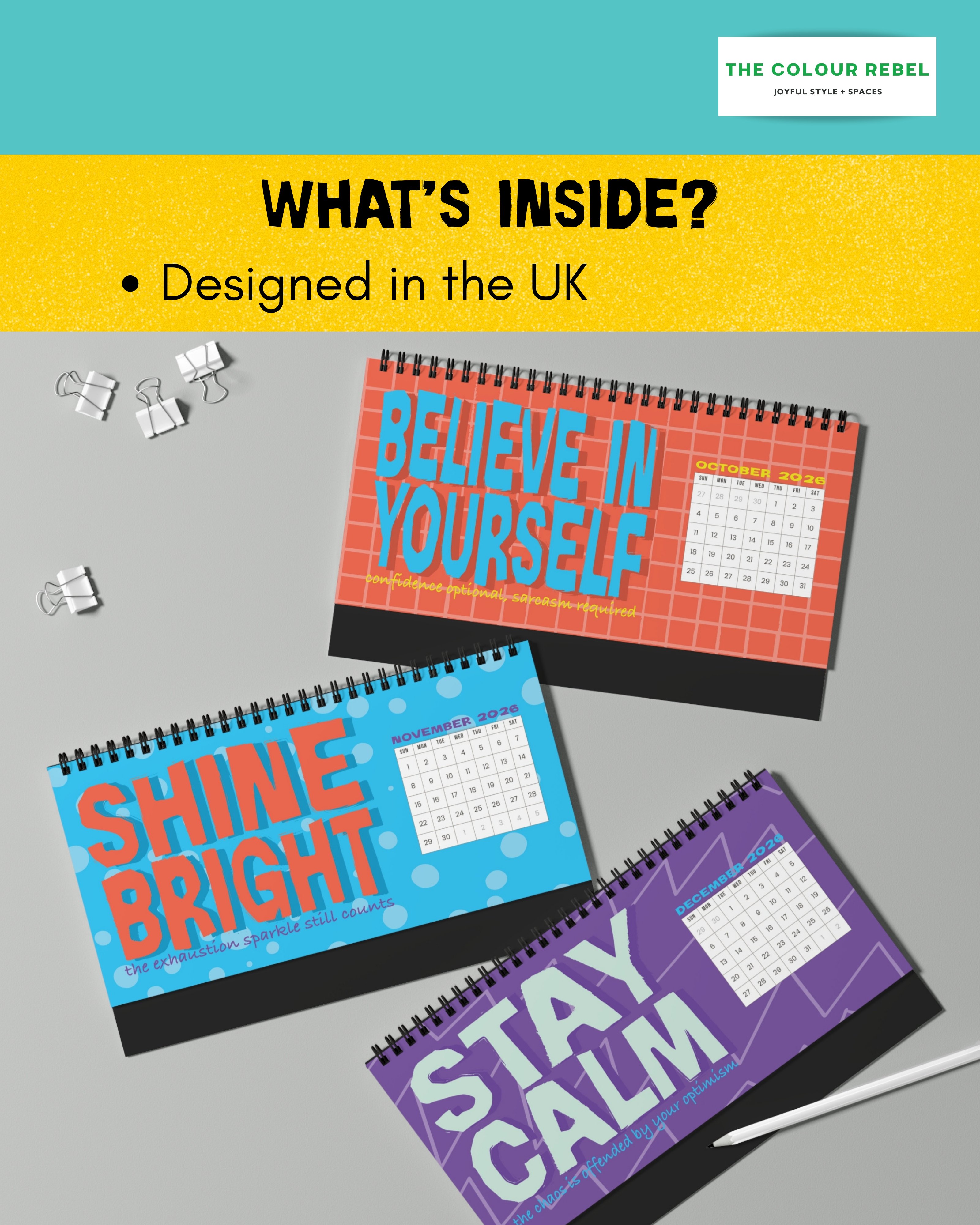 Positively Sarcastic Desk Calendar — Monthly Motivational & Funny Desk Planner